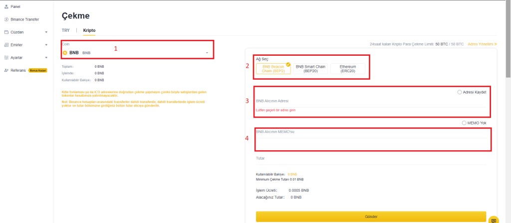 Binance TR Para Yatirma ve Cekme 5